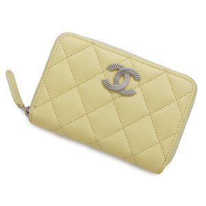 CHANEL Yellow Logo Wallet